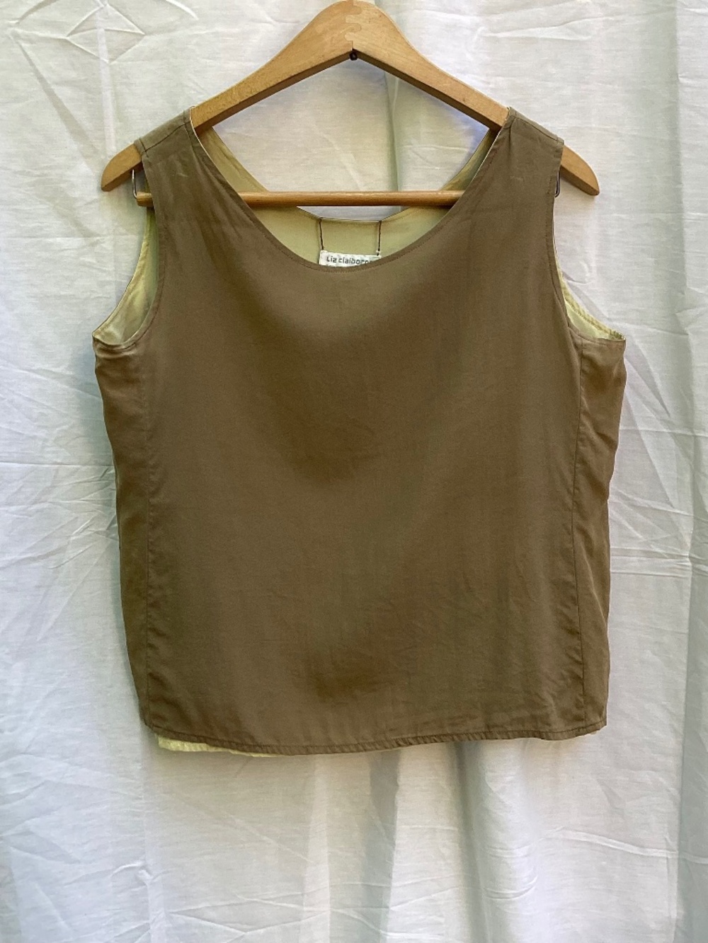 100% silk reversible tank top, vintage